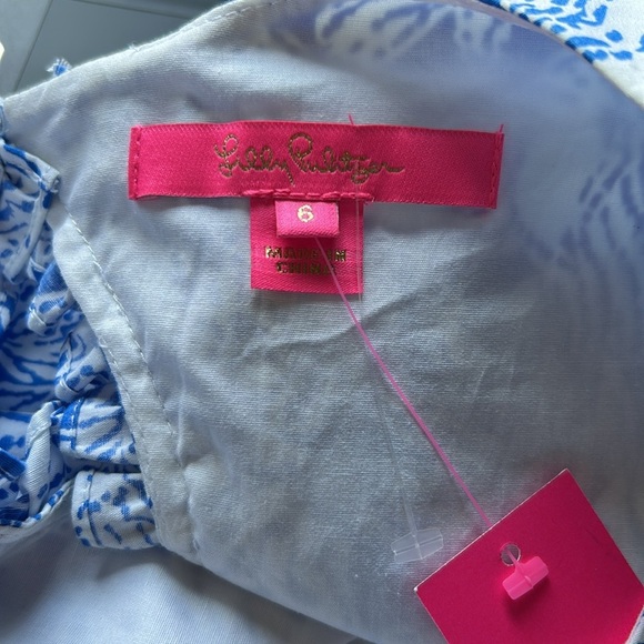 Lilly Pulitzer Fiesta Top Coastal Blue Fancy Feet Sz 6 NEW - Picture 9 of 13